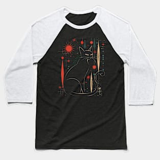 Mid Century Modern CAT Jazzy Juxtapositions Baseball T-Shirt